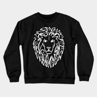 Black and White Tribal Lion Crewneck Sweatshirt
